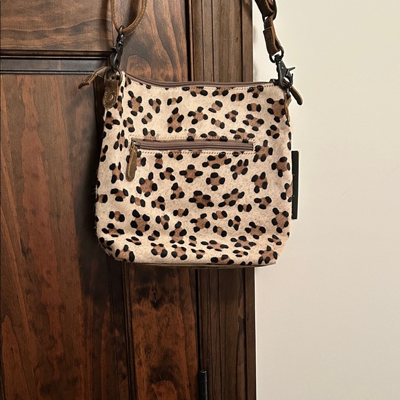 Myra Bag Brown and Cream Animal Print Crossbody - Picture 7 of 12